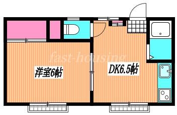 三協ビル(1DK/4階)の間取り写真