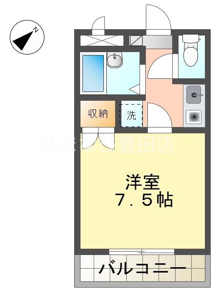 エトワール栄(1K/1階)の間取り写真