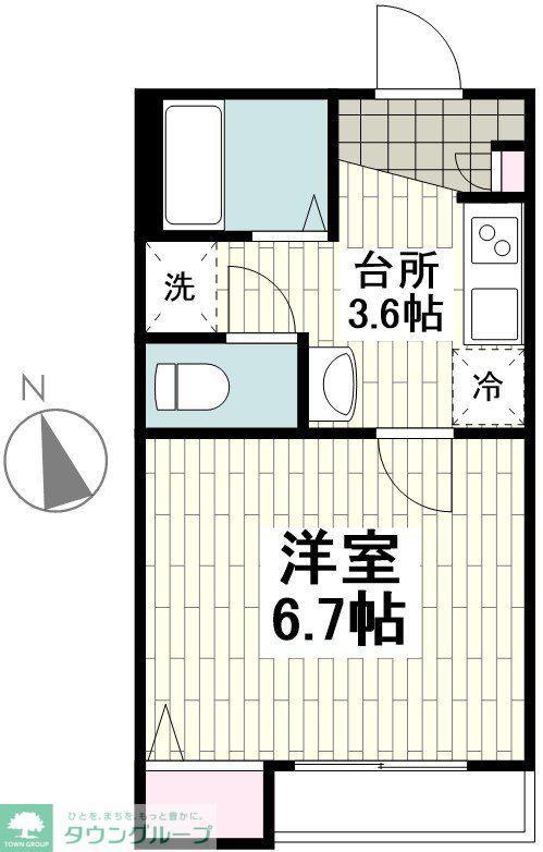 喜久ハウス(1K/2階)の間取り写真