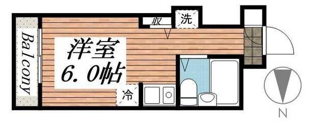 コンフォート長津田(ワンルーム/2階)の間取り写真