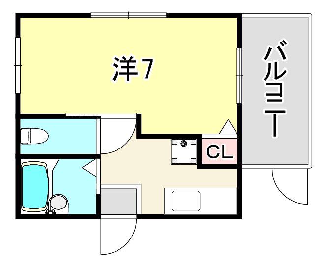 千代第一ビル(1K/1階)の間取り写真