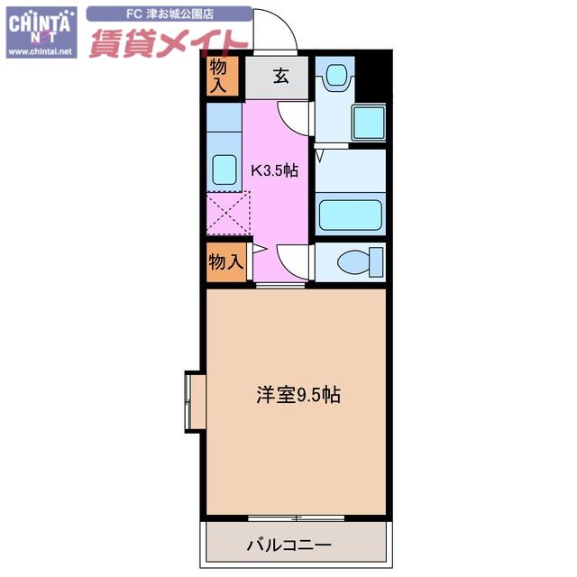 幸マンション(1K/2階)の間取り写真