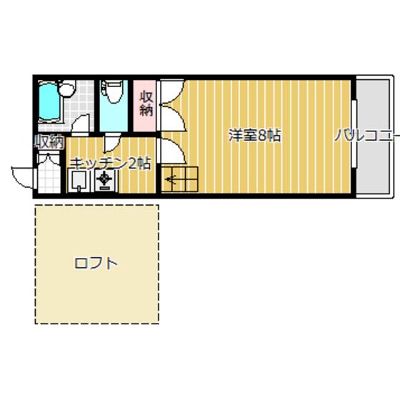 アントーレ敷地(1K/2階)の間取り写真