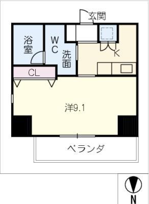 カサプラティーノ名古屋ノルテ(1K/8階)の間取り写真