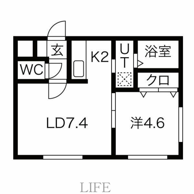 アール栄通(1LDK/2階)の間取り写真