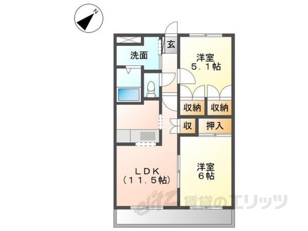 レジェンド(2LDK/2階)の間取り写真