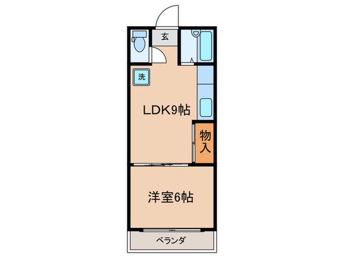 ガーデン谷川(1LDK/2階)の間取り写真