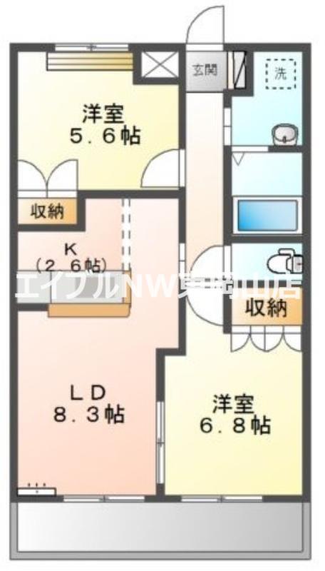 菜園SAIEN(2LDK/1階)の間取り写真