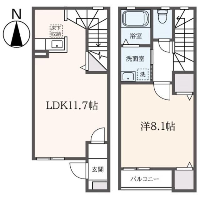 グリーンプレイス(1LDK/1階)の間取り写真