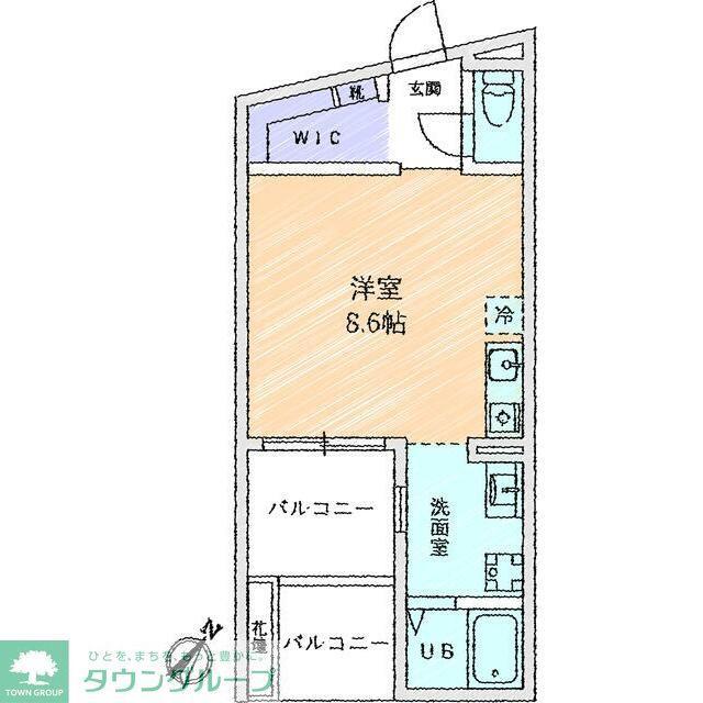シーンプラス小田急相模原イースト(ワンルーム/3階)の間取り写真