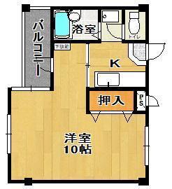 メゾンキャンパスII(1K/1階)の間取り写真