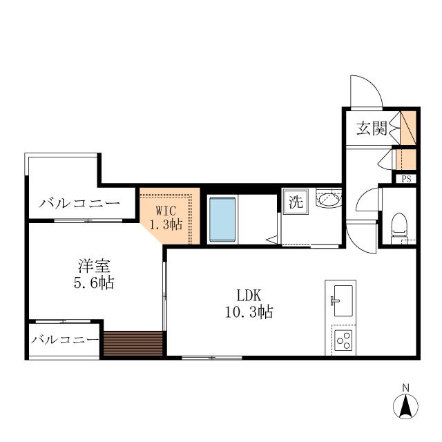 クラージュ(1LDK/2階)の間取り写真