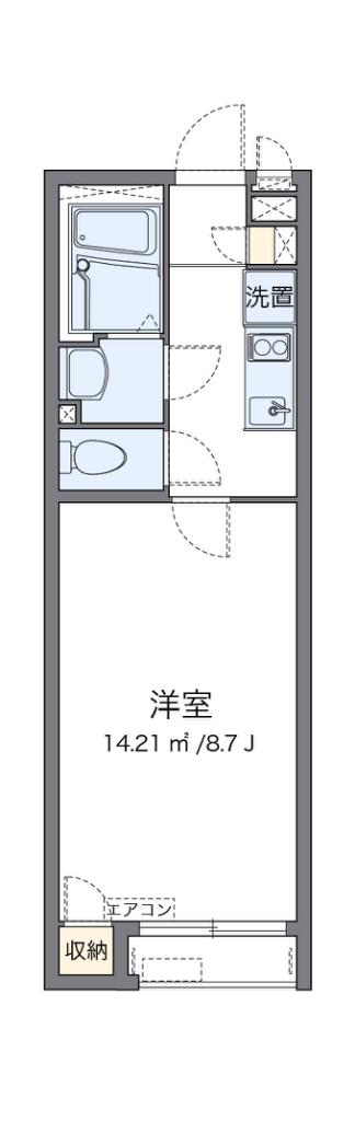 クレイノヒルサイド戸塚(1K/1階)の間取り写真