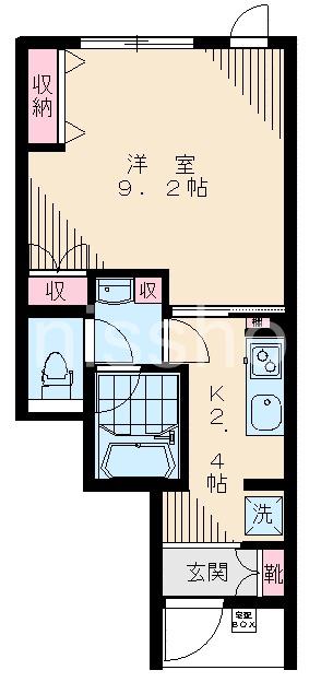 家政ハイツ八番館(1K/1階)の間取り写真