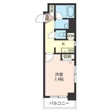 ラサンテ品川シーサイド2(1K/1階)の間取り写真