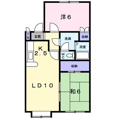 クレストール弐番館(2LDK/1階)の間取り写真