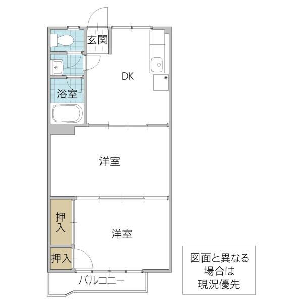 メゾン森田(2DK/2階)の間取り写真