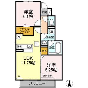 エンジェルコートB(2LDK/1階)の間取り写真