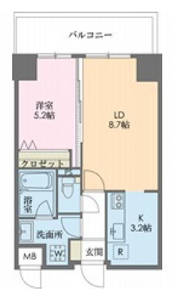 シャンティ住吉(1LDK/2階)の間取り写真