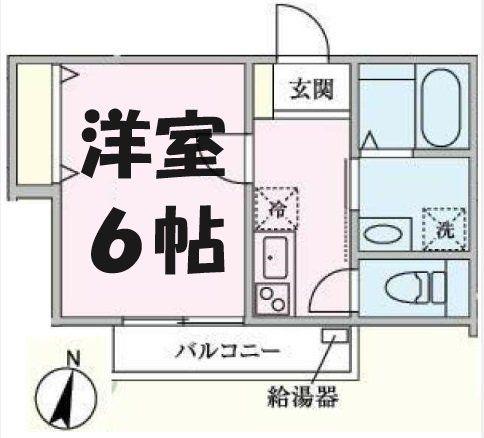 ウエストガーデン武里(1K/2階)の間取り写真