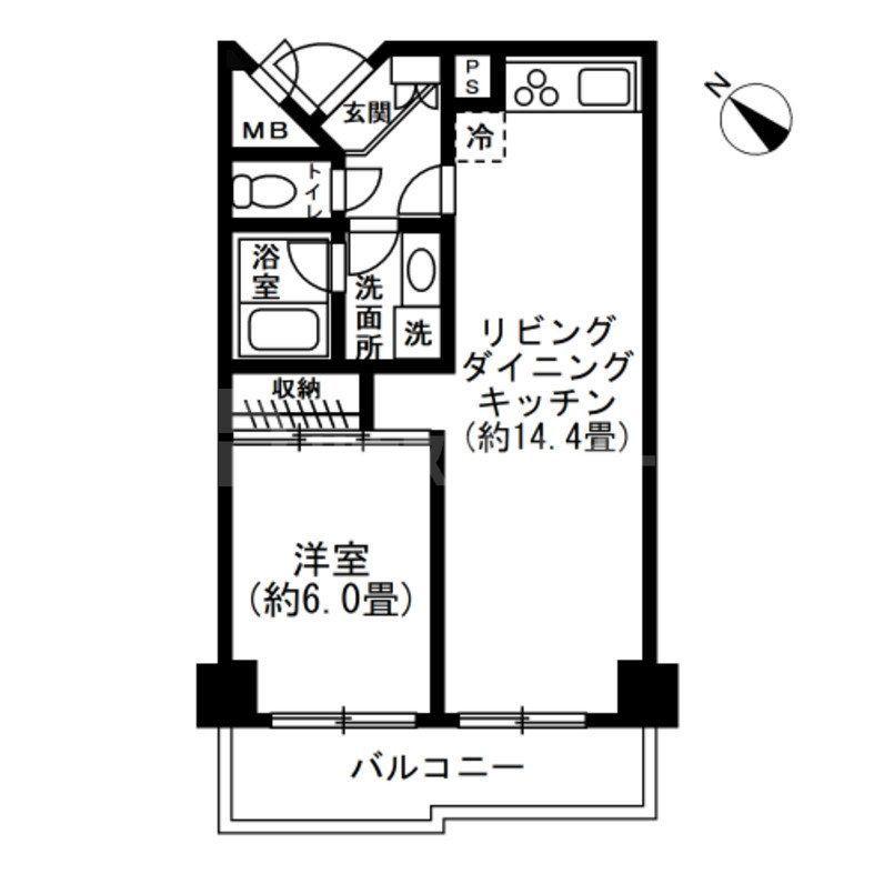 グレイスコート(1LDK/2階)の間取り写真
