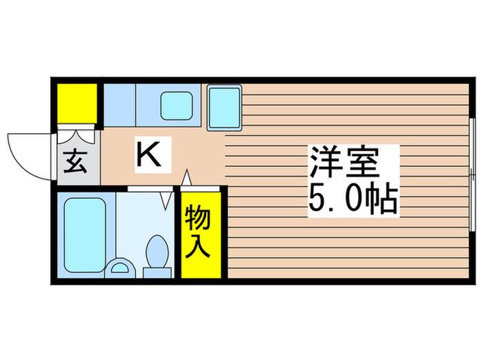 レジデンスカープ八王子(1K/5階)の間取り写真