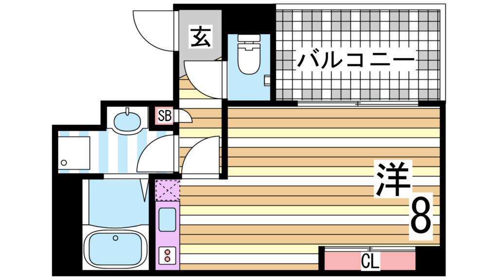 アスヴェル神戸元町II(1K/14階)の間取り写真