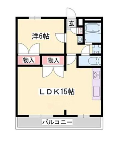 ライラック(1LDK/1階)の間取り写真