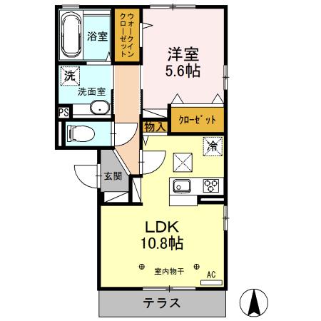 モン・シャトー(1LDK/1階)の間取り写真