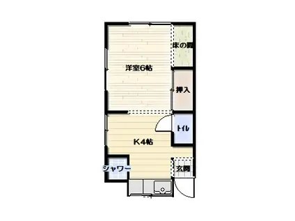 京栄荘(ワンルーム/2階)の間取り写真