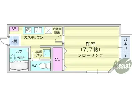 コーポ川原(1K/1階)の間取り写真