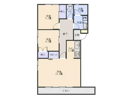 梅澤マンション(2LDK/2階)の間取り写真