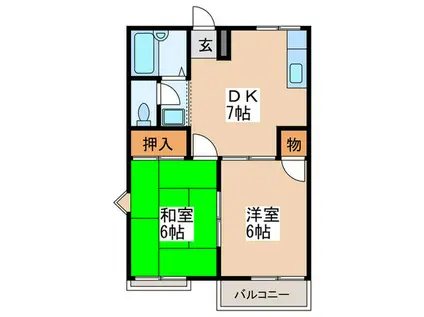太子堂ホームズ(2DK/2階)の間取り写真