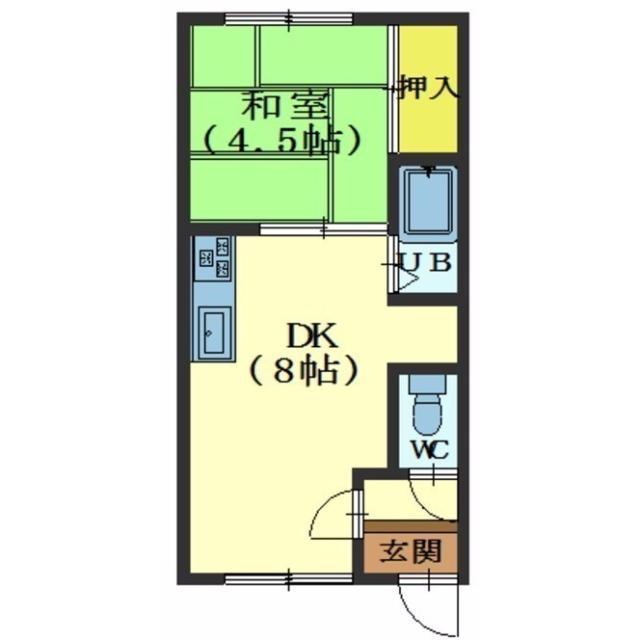 マンション白樺(1DK/3階)の間取り写真