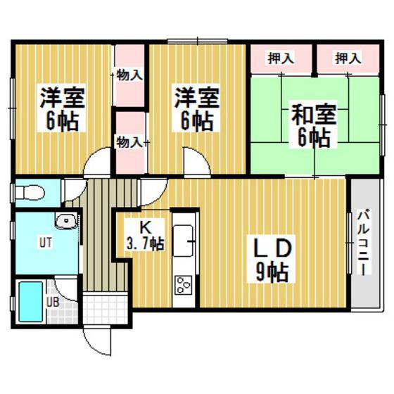 アラモードSK(3LDK/2階)の間取り写真