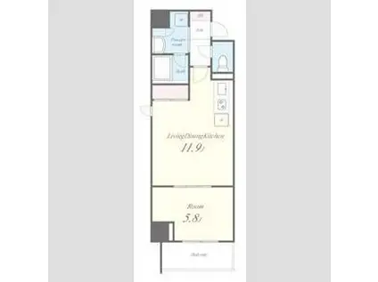 RESIDENCE TRESOR DIEU(1LDK/2階)の間取り写真