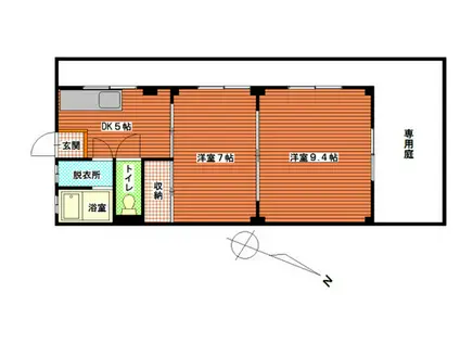 森松マンション(2DK/1階)の間取り写真
