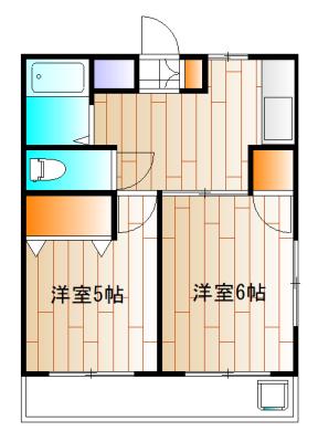 宮前ハイツ(2DK/3階)の間取り写真