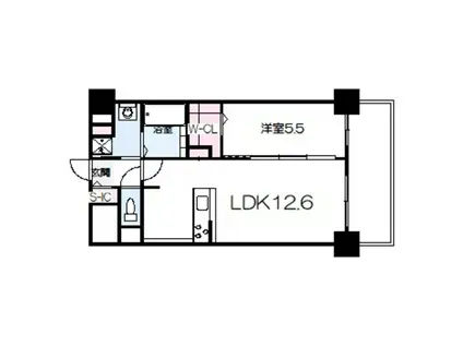 ルネッサ南栄(1LDK/7階)の間取り写真