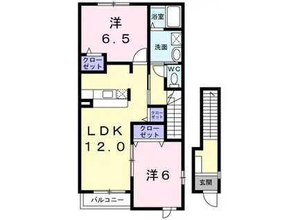 サンリットB(2LDK/2階)の間取り写真