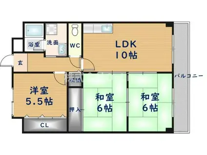 エスペラール(3LDK/1階)の間取り写真