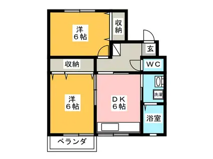メゾン21(2DK/1階)の間取り写真