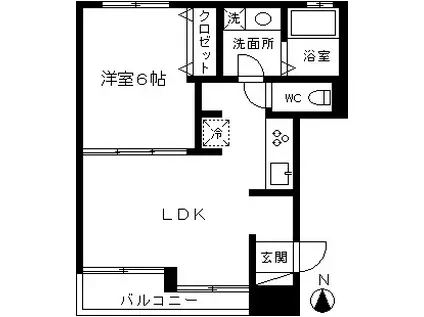ラフォーレ大倉山伍番館(1LDK/1階)の間取り写真