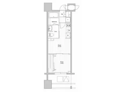 TOPAZ本厚木(1DK/4階)の間取り写真