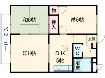 ビブレサカンダ(3DK/2階)の間取り写真