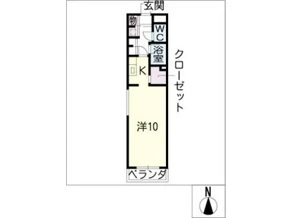 サンハイツ 鏡池(ワンルーム/2階)の間取り写真