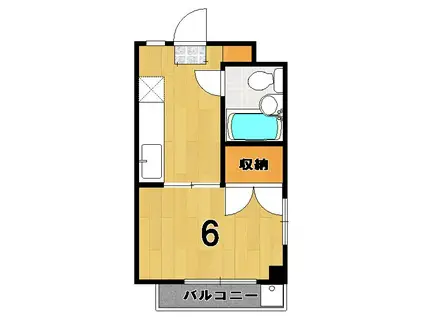 コーポ白木(1K/2階)の間取り写真