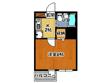 マンション川口(1K/2階)の間取り写真