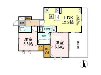 メゾン椿乃(2LDK/1階)の間取り写真