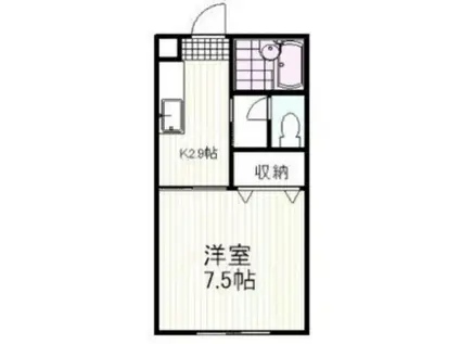 サーティンガーデンD(1K/1階)の間取り写真